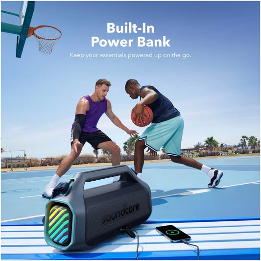 Portable Bluetooth Speaker Anker Soundcore Boom 2 Plus, 140W, RGB, Waterproof, Blue A3134031 