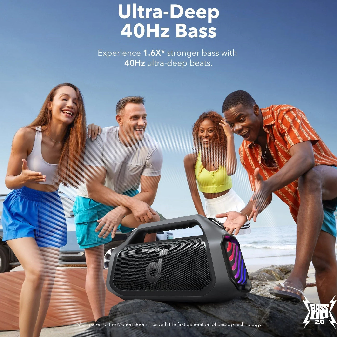 Prenosivi Bluetooth zvučnik Anker Soundcore Boom 2 Plus, 140W, TWS, RGB, Vodootporan, Crni A3134011