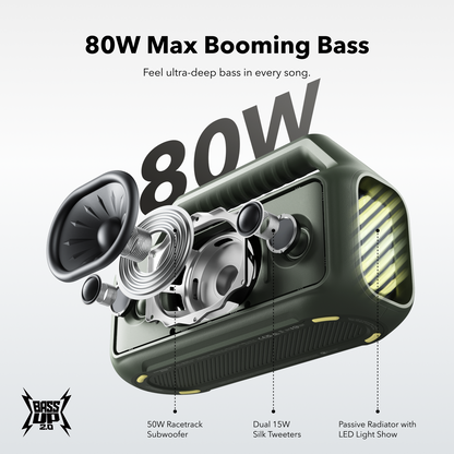 Prenosivi Bluetooth zvučnik Anker SoundCore Boom 2 Nova Verzija, 80W, TWS, RGB, Vodootporan, Plava A3138032
