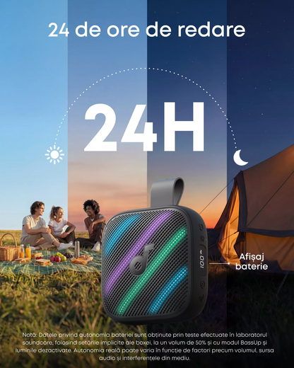 Prenosivi Bluetooth zvučnik Anker SoundCore Boom Go 3i, 15W, TWS, RGB, Vodootporan, Crna D5103010