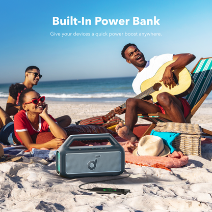 Prenosivi Bluetooth zvučnik Anker SoundCore Boom 2 Nova Verzija, 80W, TWS, RGB, Vodootporan, Plava A3138032