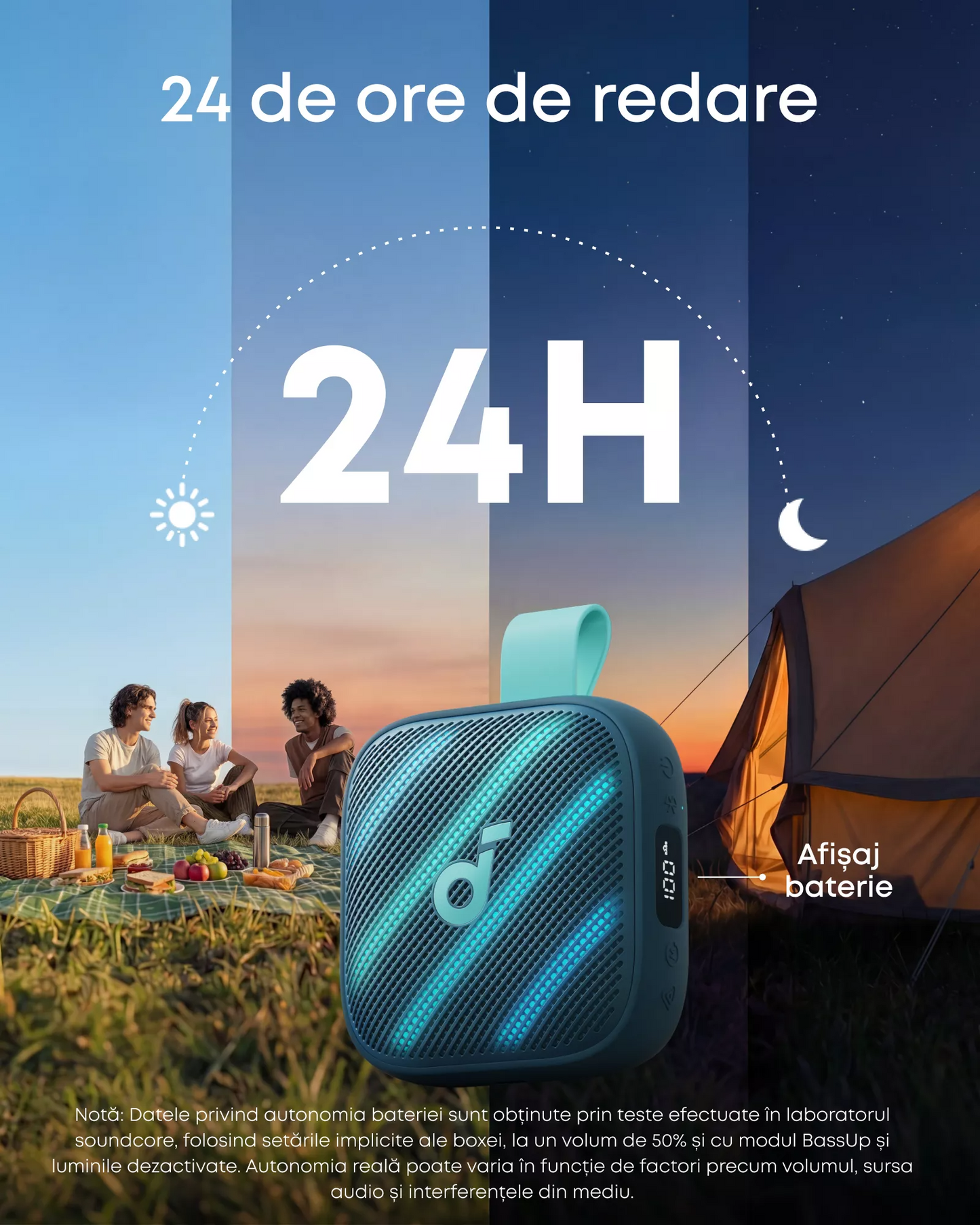 Prenosivi Bluetooth zvučnik Anker SoundCore Boom Go 3i, 15W, TWS, RGB, Vodootporan, Plava, Refabrikovana D5103030