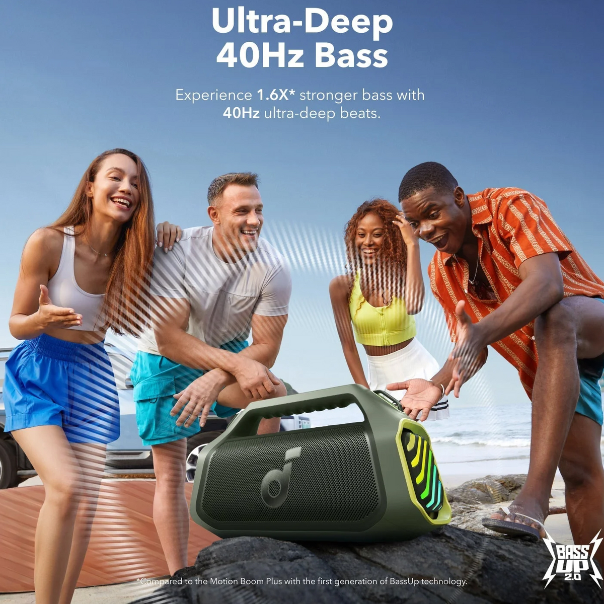 Prenosivi Bluetooth zvučnik Anker SoundCore Boom 2 Plus, 140W, TWS, RGB, Vodootporan, Zeleni, Refabrikovan A3134061