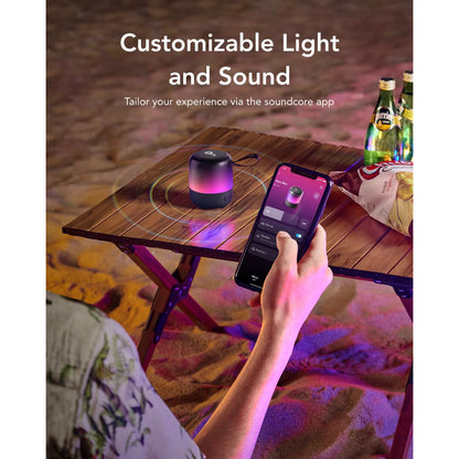 Prenosivi Bluetooth Zvučnik Anker SoundCore Glow Mini, 8W, RGB, Vodootporan, Crni A3136G11