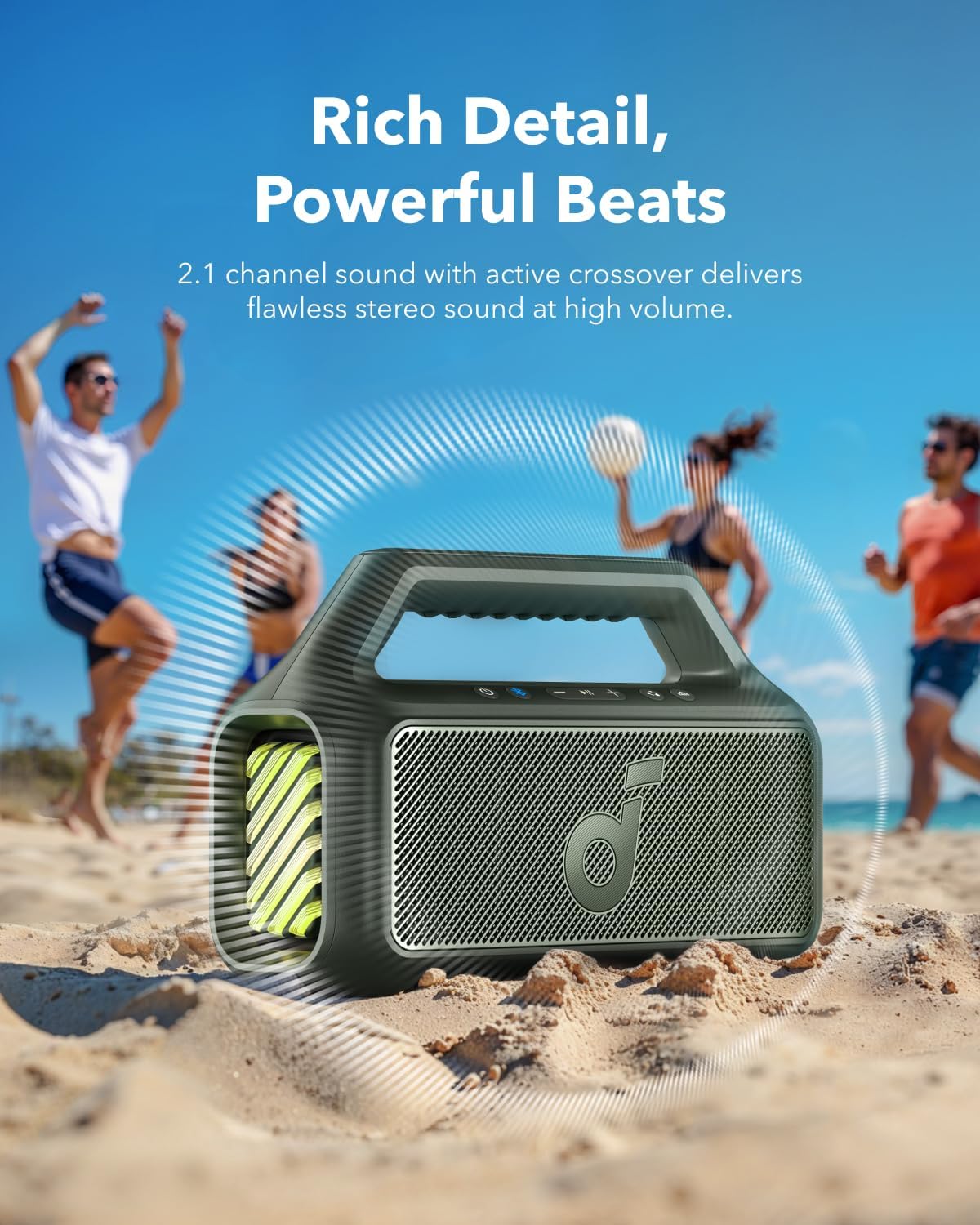 Prenosivi Bluetooth Zvučnik Anker SoundCore Boom 2, 80W, RGB, Vodootporan, Zeleni A3138061
