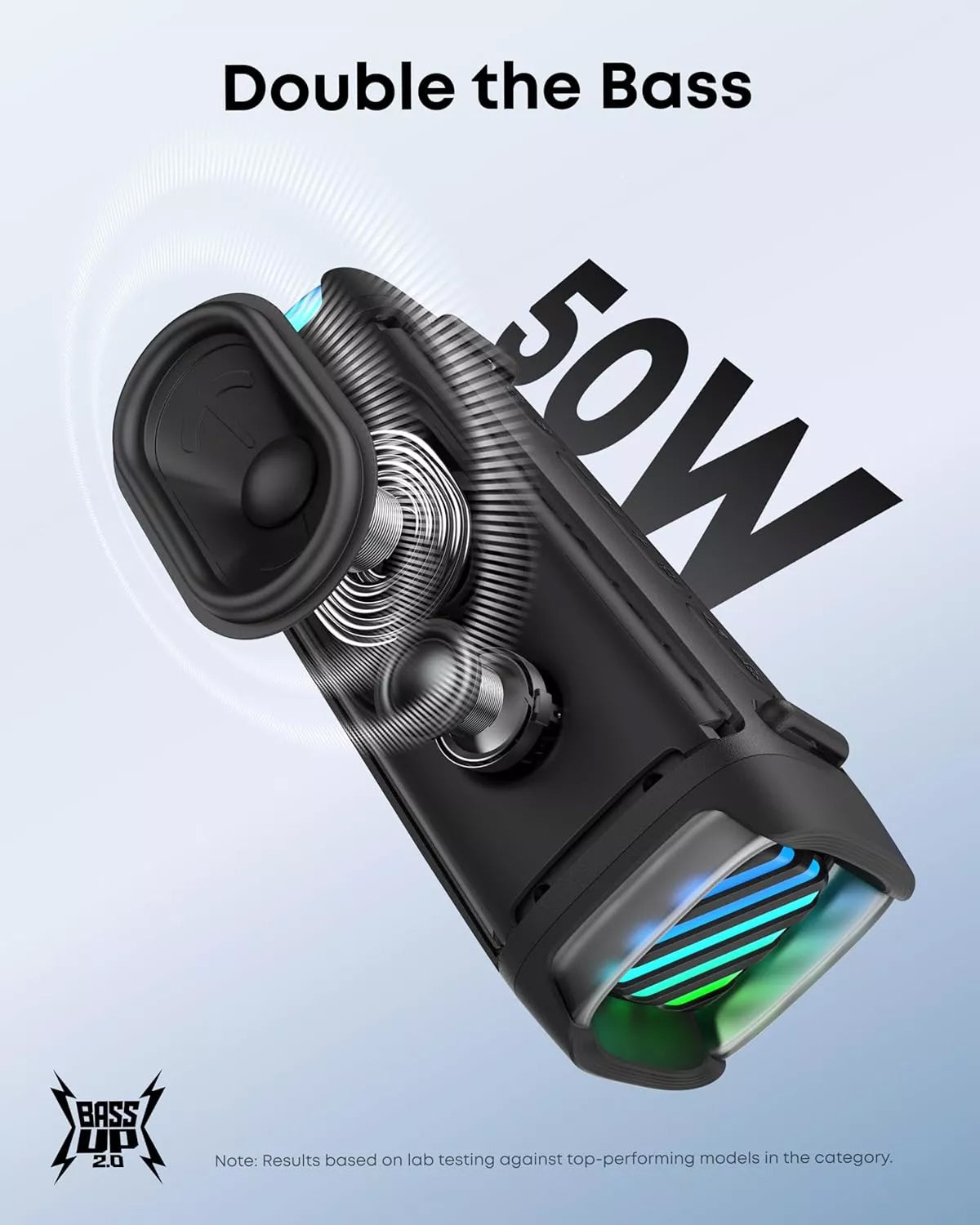 Prenosni Bluetooth zvučnik Anker SoundCore Boom 3i, 50W, RGB, Vodootporan, Crni D5100010