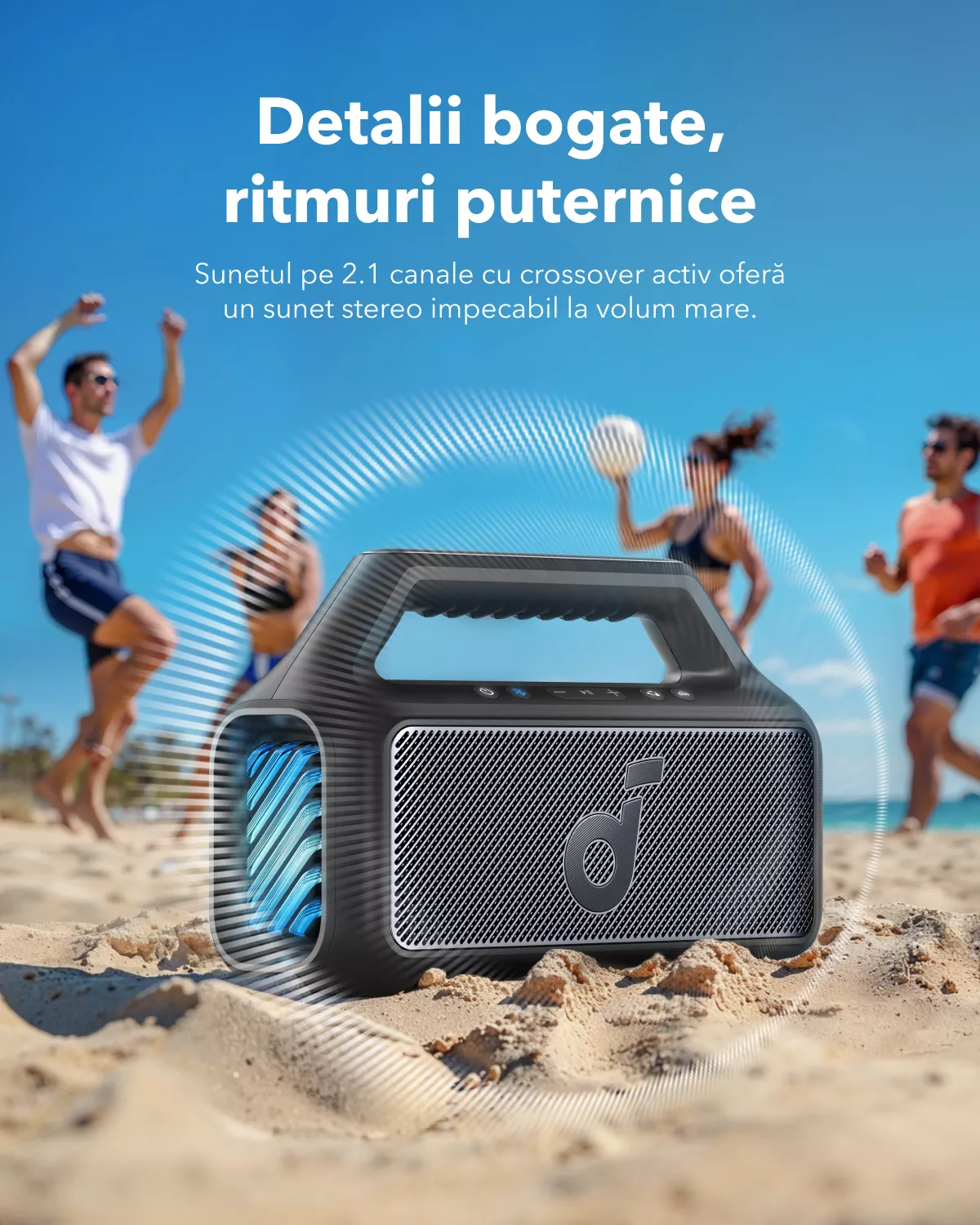 Prenosivi Bluetooth zvučnik Anker SoundCore Boom 2 Nova Verzija, 80W, TWS, RGB, Vodootporan, Crna A3138012