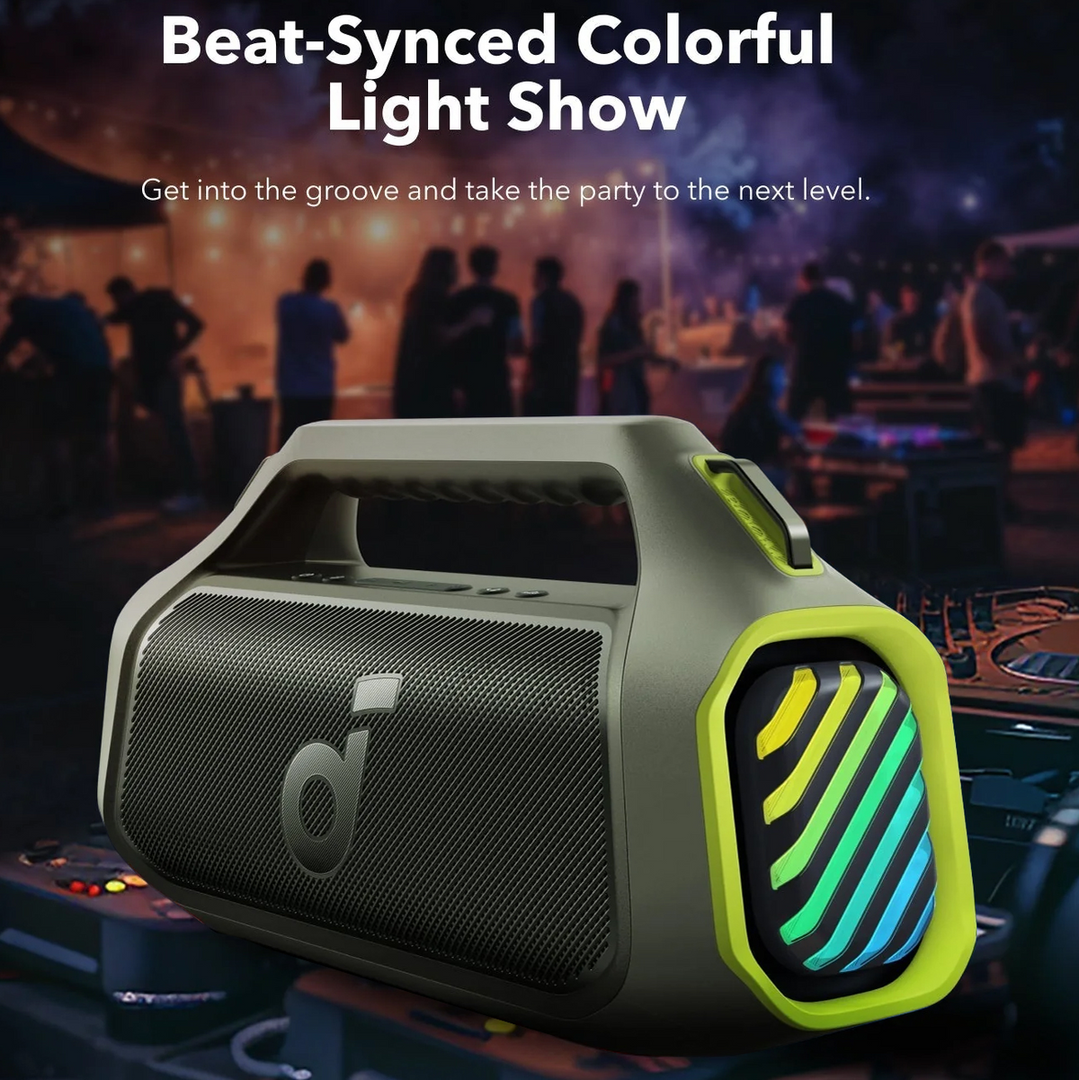 Prenosivi Bluetooth zvučnik Anker SoundCore Boom 2 Plus, 140W, TWS, RGB, Vodootporan, Zeleni, Refabrikovan A3134061