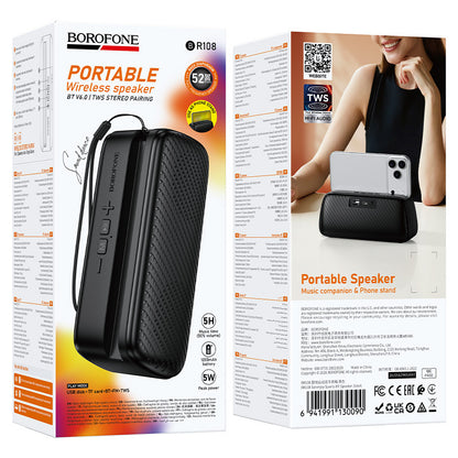 Prenosni Bluetooth zvučnik Borofone BR108 Serenjoy, 5 W, TWS, crni