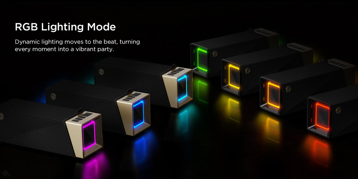 Prenosivi Bluetooth zvučnik Bugani Brief TT, 60W, RGB, Vodootporan, Crno-Zlatni