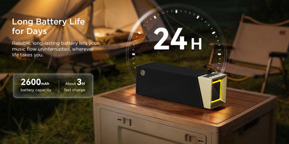 Prenosivi Bluetooth zvučnik Bugani Brief TT, 60W, RGB, Vodootporan, Crno-Zlatni