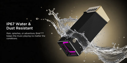 Prenosivi Bluetooth zvučnik Bugani Brief TT, 60W, RGB, Vodootporan, Crno-Zlatni
