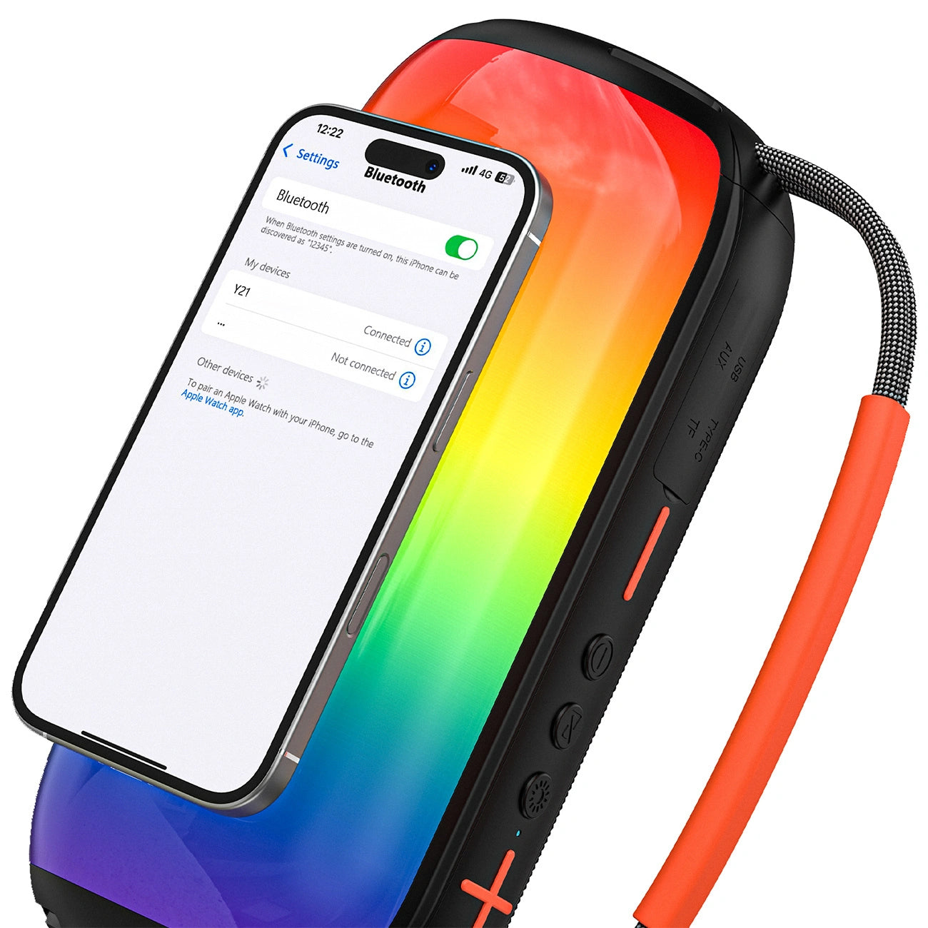 Prenosivi Bluetooth Zvučnik Dudao Y21, 2 x 5W, TWS, RGB, Crni