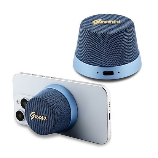 Prenosivi Bluetooth Zvučnik Guess Stand Magnetic Script Metal, 3W, Plavi
