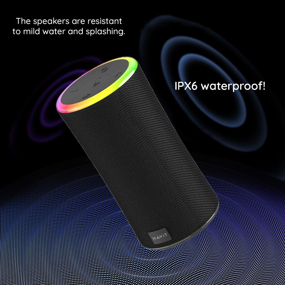 Prenosni Bluetooth zvučnik HAVIT SK833BT, 2 x 10W, RGB, Vodootporan, Crni