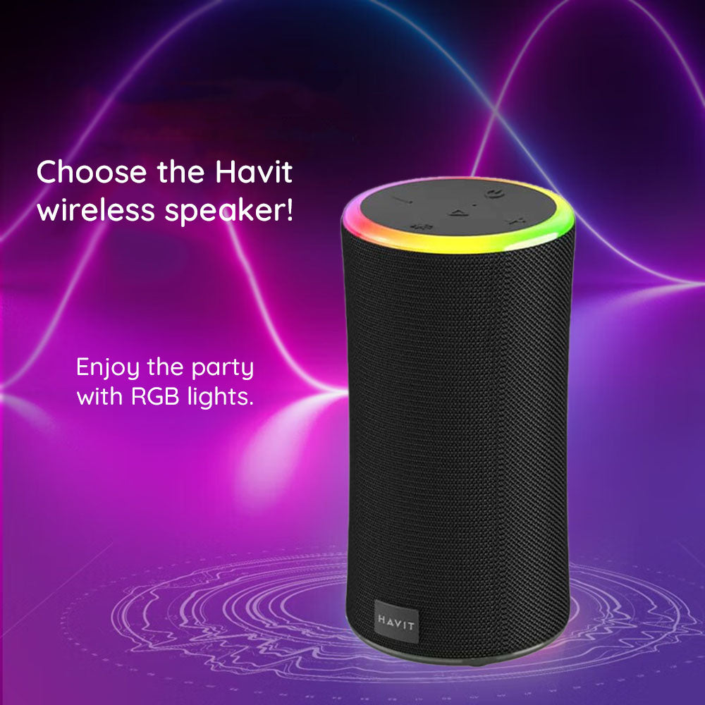 Prenosni Bluetooth zvučnik HAVIT SK833BT, 2 x 10W, RGB, Vodootporan, Crni