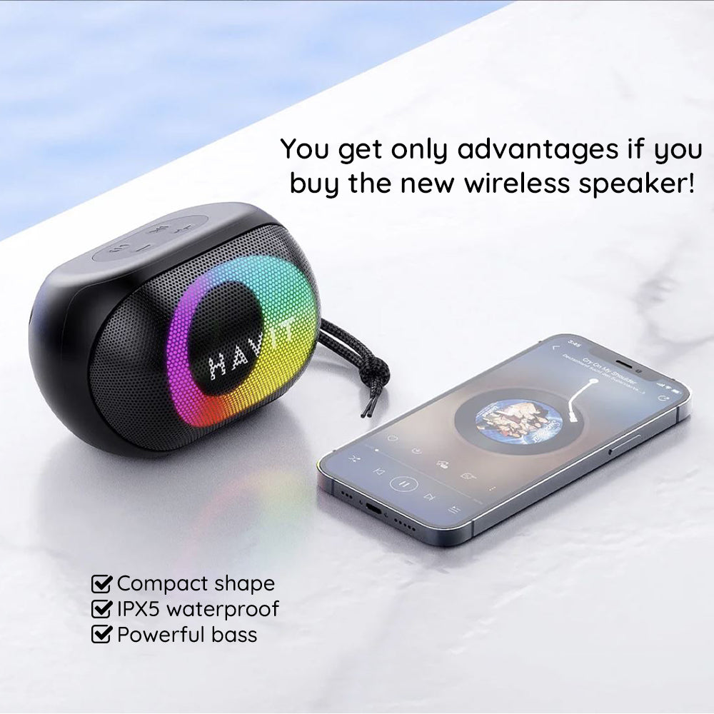 Prenosivi Bluetooth Zvučnik HAVIT SK885BT, 8W, RGB, Vodootporan, Crni