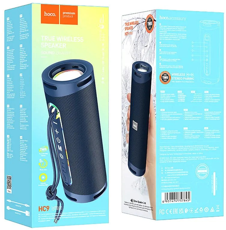 Prenosivi Bluetooth Zvučnik HOCO HC9 Dazzling Pulse Sports, 10W, TWS, RGB, Plavi