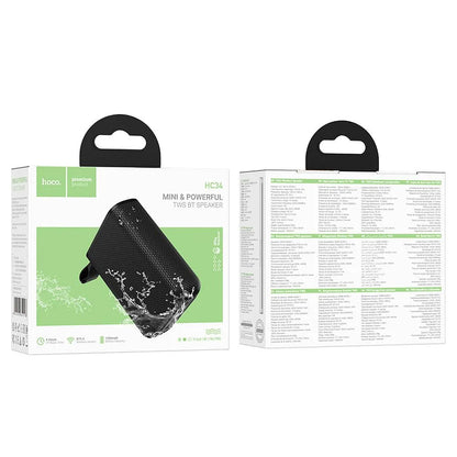 Prenosivi Bluetooth Zvučnik HOCO HC34, 5W, TWS, Vodootporan, Crni