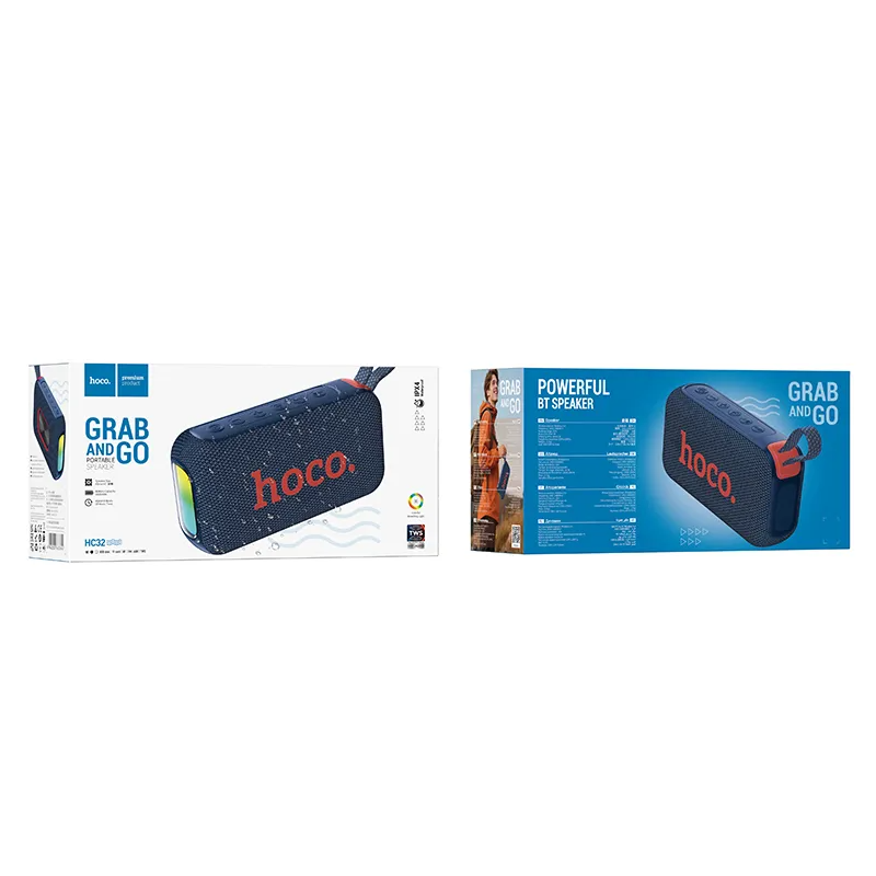 Prenosni Bluetooth zvučnik HOCO HC32, 2 x 10W, TWS, RGB, Tamnoplavi