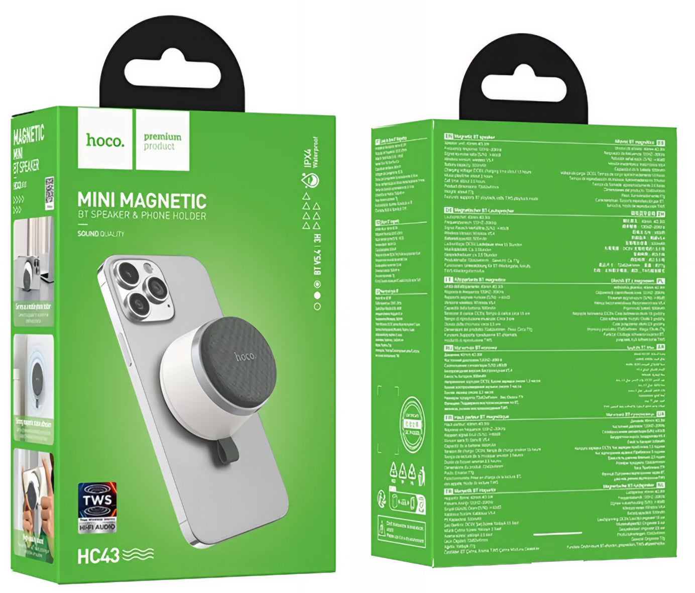 Prenosni Bluetooth zvučnik HOCO HC43 Mini Magnetic, 8W, TWS, Beli