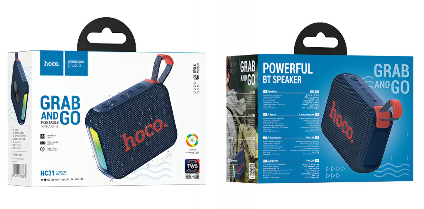 Prenosivi Bluetooth zvučnik HOCO HC31, 10W, TWS, RGB, Vodootporan, Tamnoplav