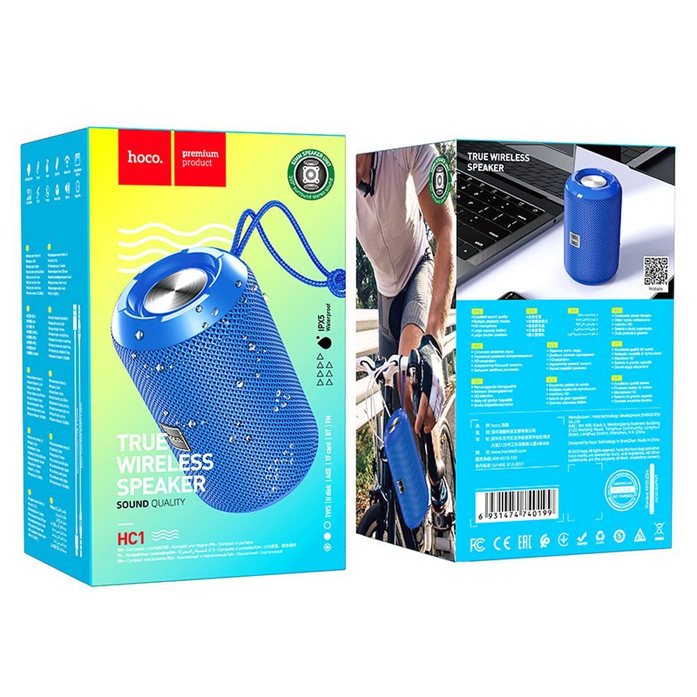 Prenosivi Bluetooth Zvučnik HOCO HC1, 5W, TWS, Vodootporan, Plavi