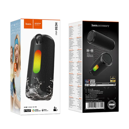 Prenosivi Bluetooth zvučnik HOCO HC50, 8W, TWS, RGB, Vodootporan, Crna