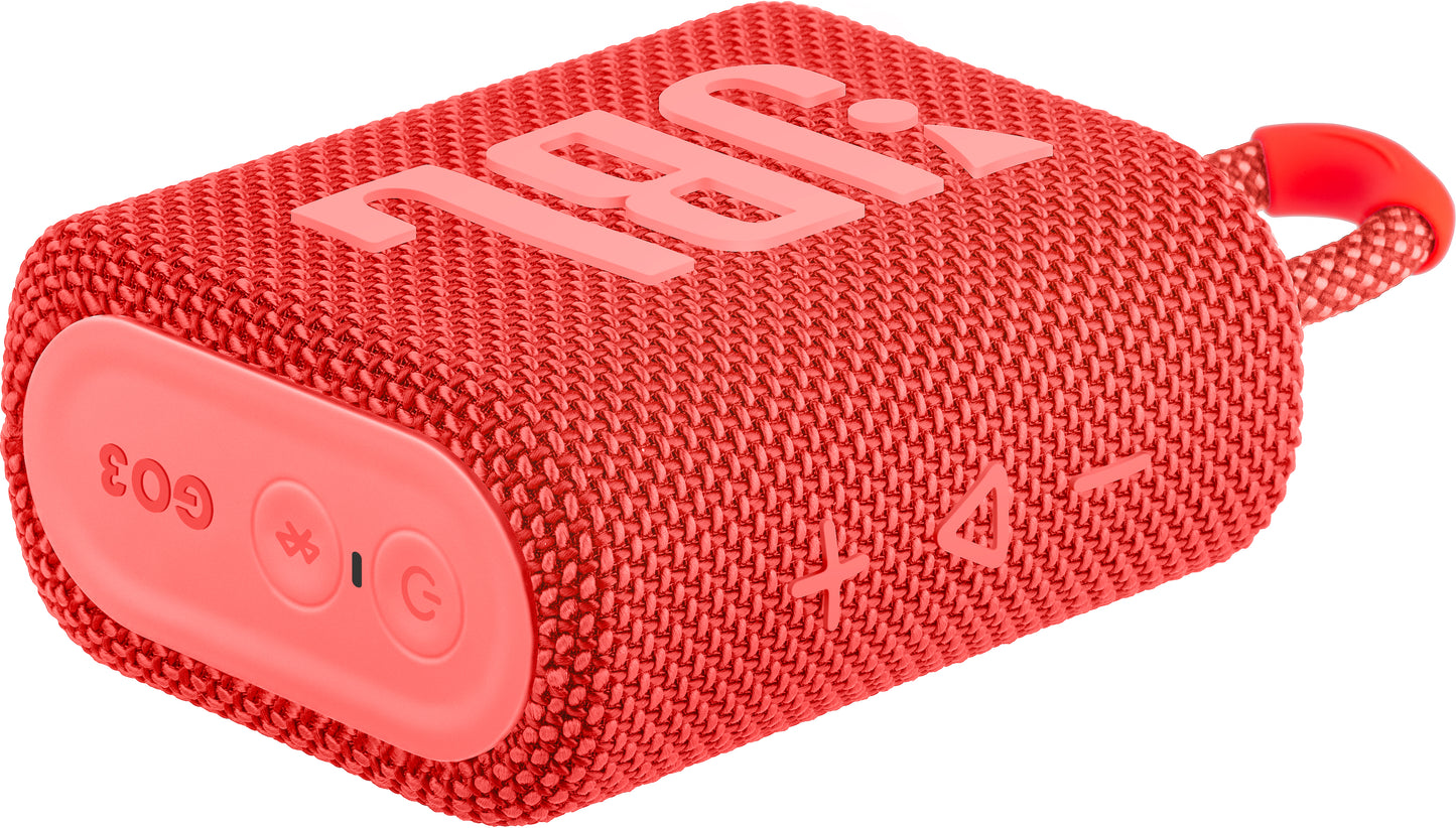 Portable Bluetooth Speaker JBL GO 3, 4.2W, Pro Sound, Waterproof, Pink JBLGO3RED