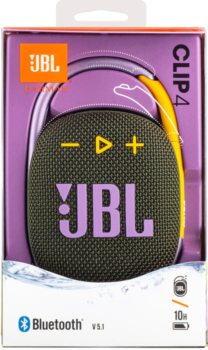 Portable Bluetooth Speaker JBL Clip 4, 5W, Pro Sound, Waterproof, Green JBLCLIP4GRN