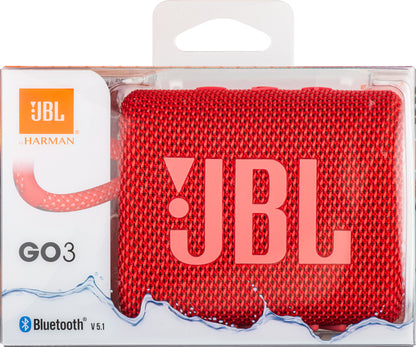 Portable Bluetooth Speaker JBL GO 3, 4.2W, Pro Sound, Waterproof, Pink JBLGO3RED