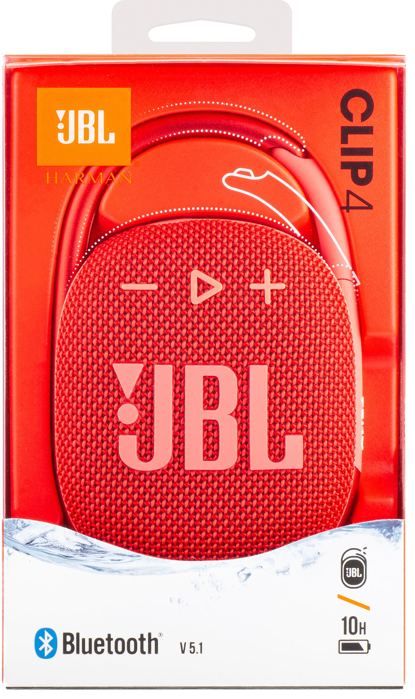 Portable Bluetooth Speaker JBL Clip 4, 5W, Pro Sound, Waterproof, Pink JBLCLIP4RED