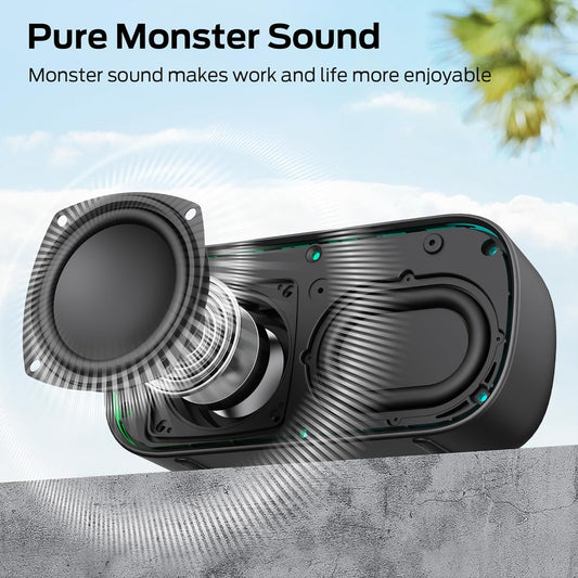 Prenosivi Bluetooth zvučnik Monster S150, 14W, TWS, RGB, Vodootporan, Crna