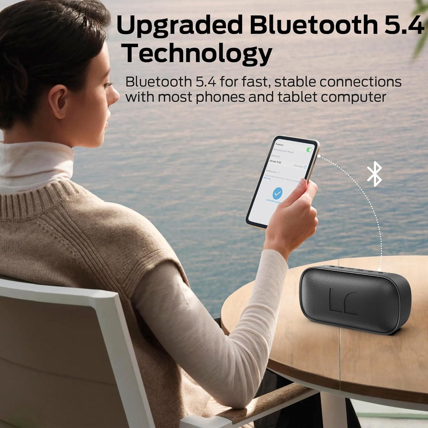 Prenosivi Bluetooth zvučnik Monster S150, 14W, TWS, RGB, Vodootporan, Crna
