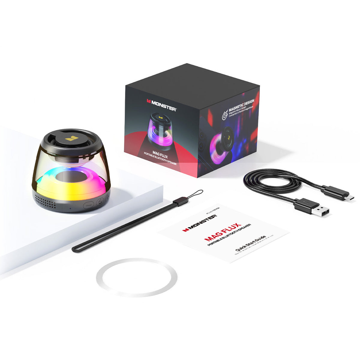 Prenosivi Bluetooth zvučnik Monster Mag Flux, 5W, TWS, RGB, Crna