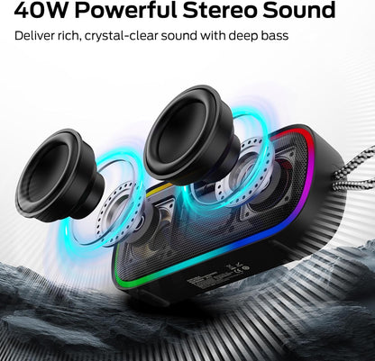 Prenosivi Bluetooth zvučnik Monster S150 Plus, 40W, TWS, RGB, Vodootporan, Crna