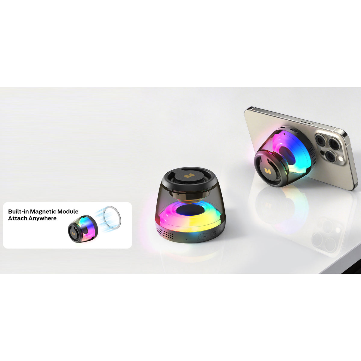 Prenosivi Bluetooth zvučnik Monster Mag Flux, 5W, TWS, RGB, Crna