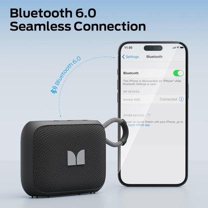 Prenosivi Bluetooth zvučnik Monster S520, 5W, TWS, RGB, Vodootporan, Crna