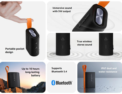 Portable Bluetooth Speaker Xiaomi Sound Pocket, 5W, Waterproof, Black QBH4269GL