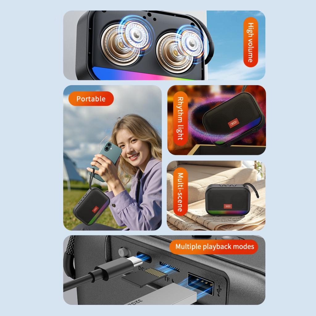 Prenosivi Bluetooth Zvučnik XO Design F66, 5W, RGB, Crni