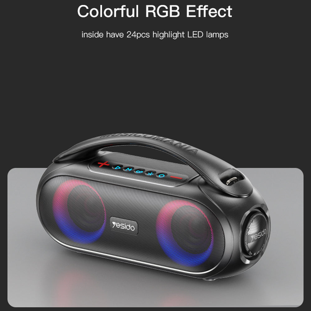 Prenosivi Bluetooth zvučnik Yesido YSW19, 40W, RGB, Vodootporan, Crni