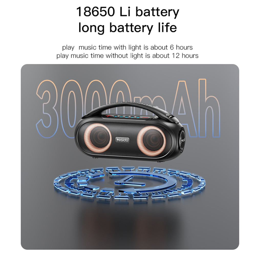 Prenosivi Bluetooth zvučnik Yesido YSW19, 40W, RGB, Vodootporan, Crni