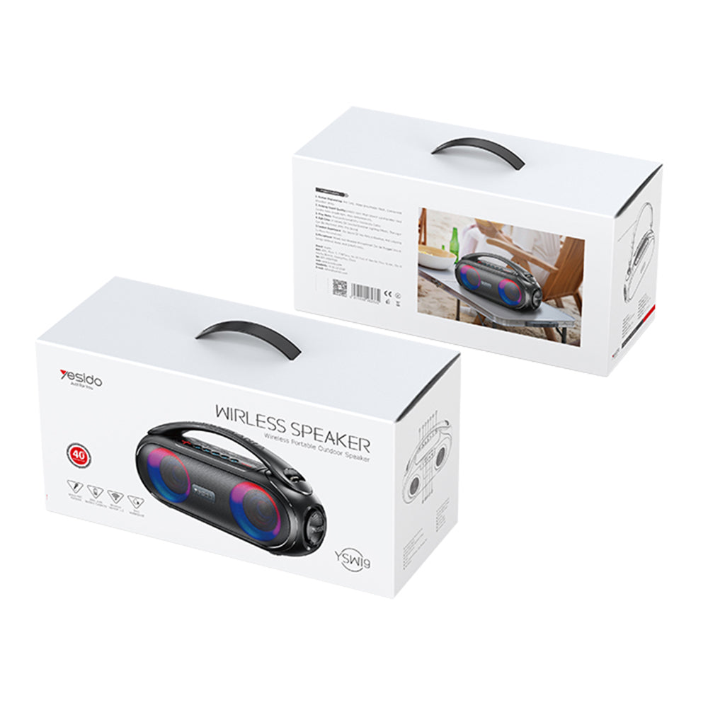 Prenosivi Bluetooth zvučnik Yesido YSW19, 40W, RGB, Vodootporan, Crni