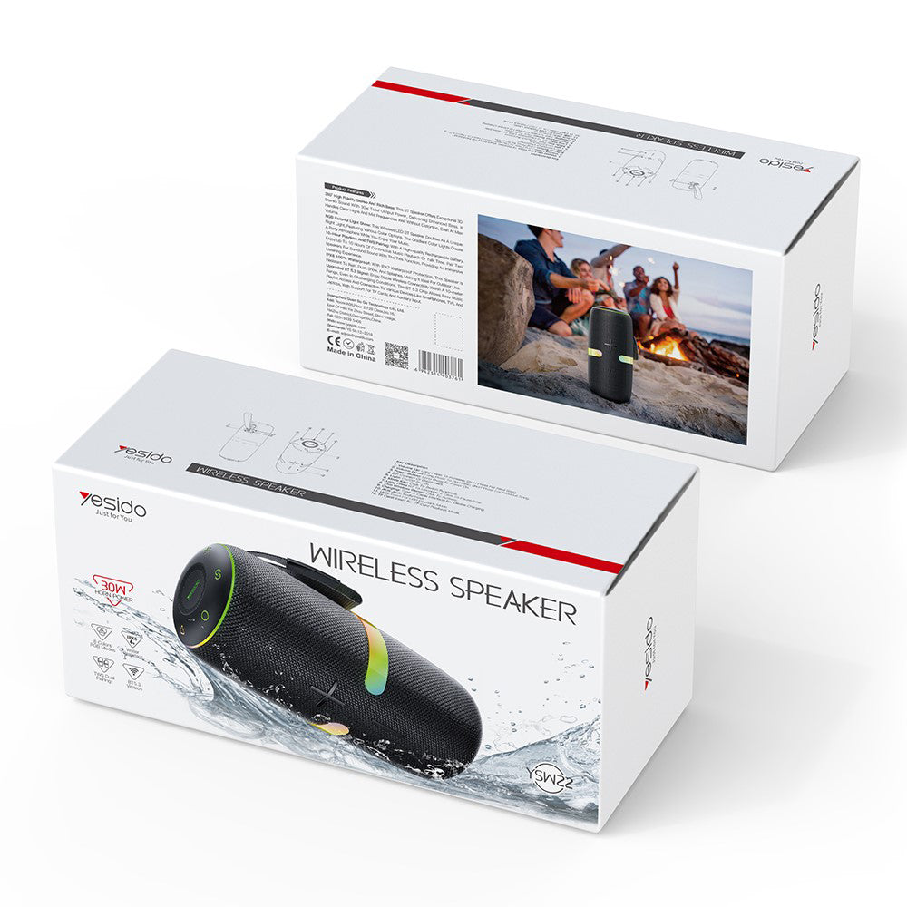 Prenosivi Bluetooth zvučnik Yesido YSW22, 30W, RGB, Vodootporan, Crni