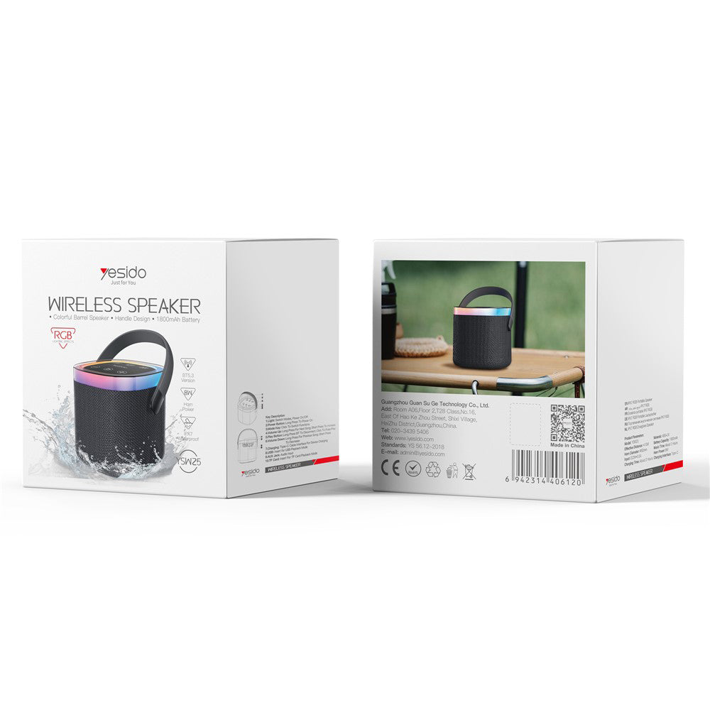 Prenosivi Bluetooth zvučnik Yesido YSW25, 5W, RGB, Crni
