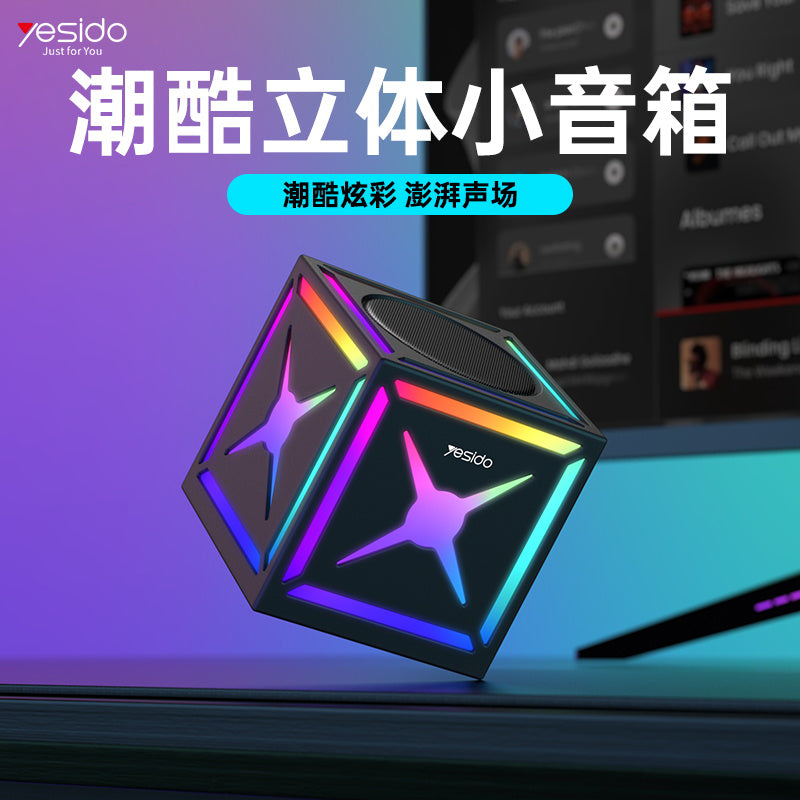 Bluetooth zvučnik Yesido YSW34, 8W, RGB, Crna