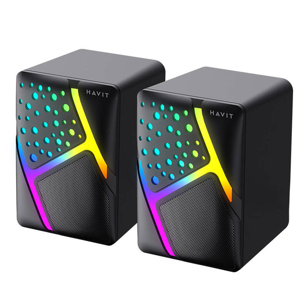 Gaming zvučnici HAVIT SK763, 2 x 3W, RGB, USB-A, Crni