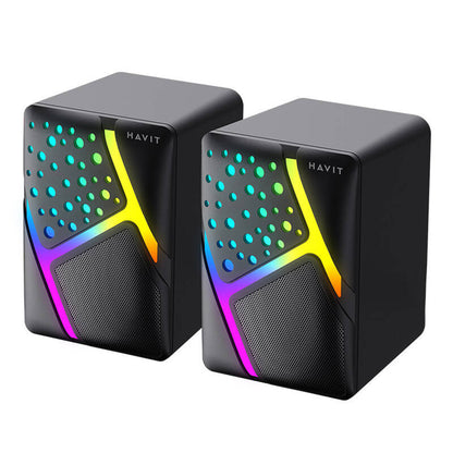 Gaming zvučnici HAVIT SK763, 2 x 3W, RGB, USB-A, Crni