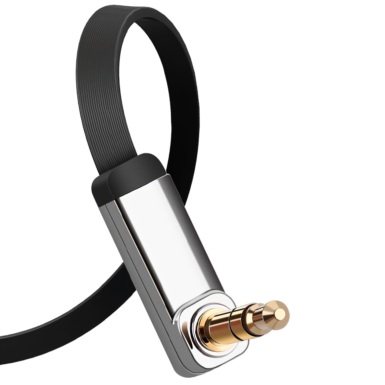 Audio kabel 3.5mm - 3.5mm UGREEN AV112 pod kutom, 1m, crni