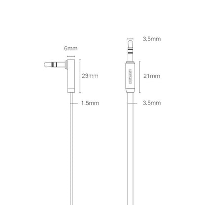 Audio kabel 3.5mm - 3.5mm UGREEN AV112 pod kutom, 1m, crni
